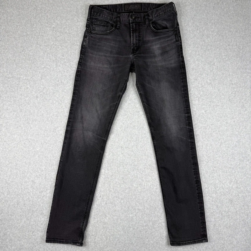 Silver Jeans Mens 30x34 (Fits 30x32) Black Eddie Slim Straight 5 Pocket Stretch
